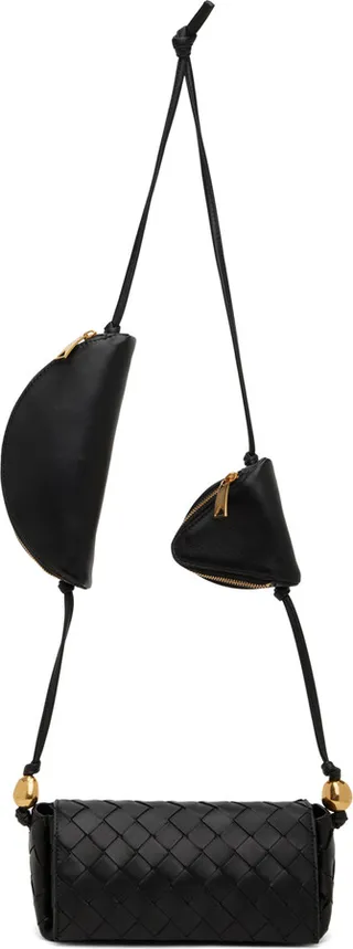 Bottega Veneta Black Pouch On Strap Shoulder Bag
