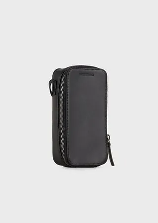 Leather iPhone case with logo and strap