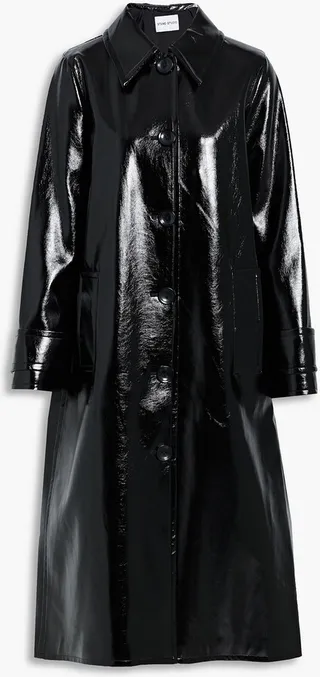 Mette faux patent-leather coat