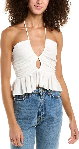 Ocean Drive Rayon Halter Sleeveless Top