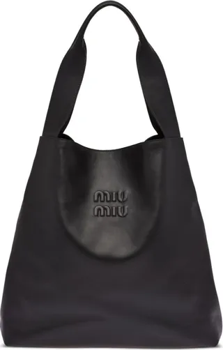 Logo-Embossed Leather Tote Bag