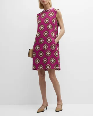 Pop Geo-Print Sleeveless Shift Dress