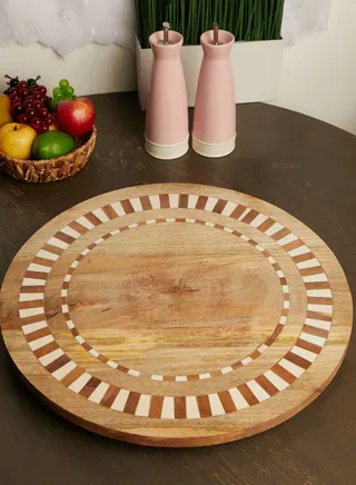 Wood & Resin Round Lazy Susan