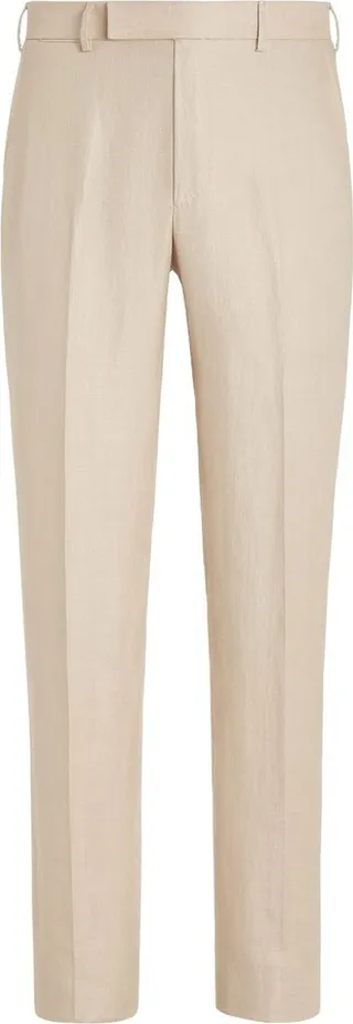 Straight-Leg Linen Tailored Trousers