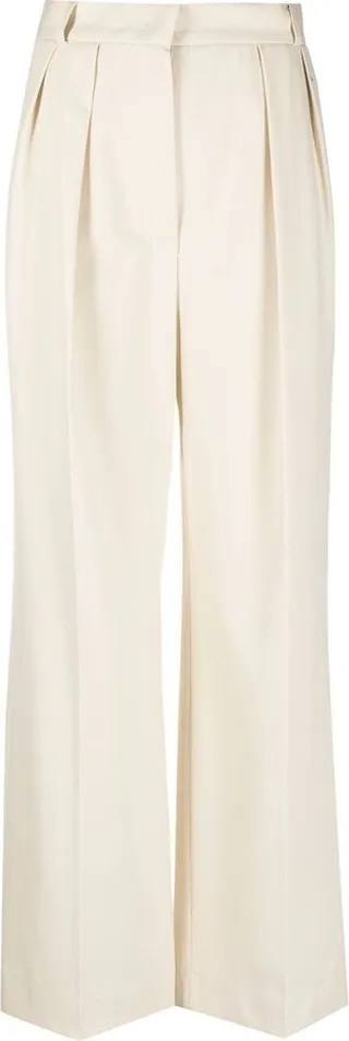 Pleat-Detail High-Waisted Trousers