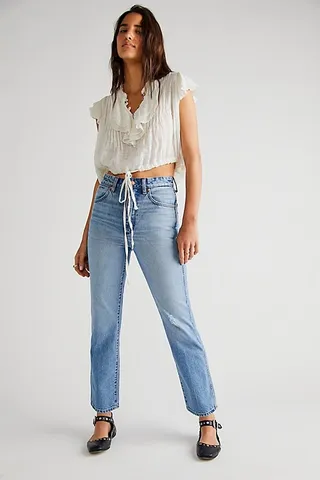 Wrangler Wild West High Rise Straight Jeans by Wrangler at Free People