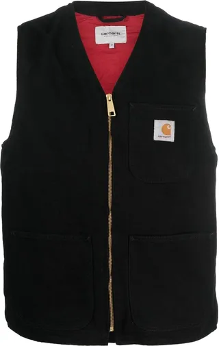V-neck organic-cotton vest