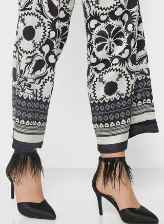 Feather Ankle Strap Pointed Pump