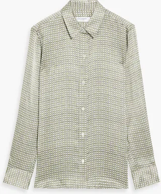 Leema printed silk-satin shirt