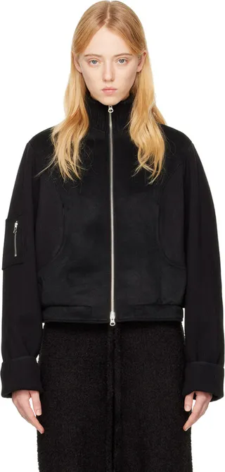 TheOpen Product Black Circular Bomber Jacket