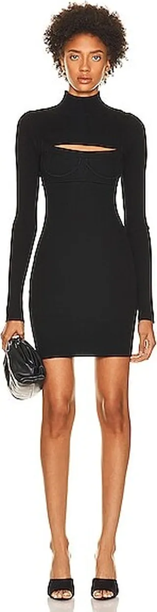 Monse Bra Short Knit Dress in Black