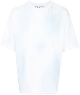 debossed-logo tie-dye cotton T-shirt