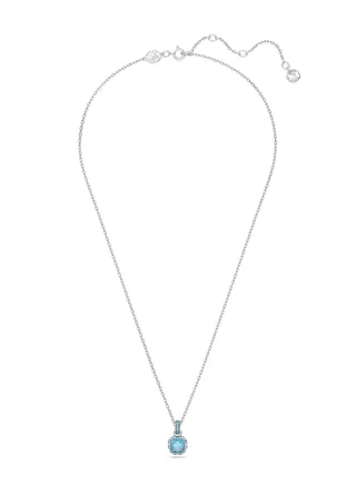 December Birthstone Pendant Rhodium Plated Necklace