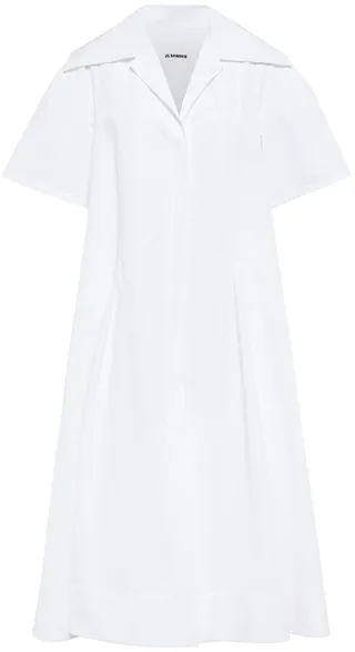 Cotton poplin midi dress