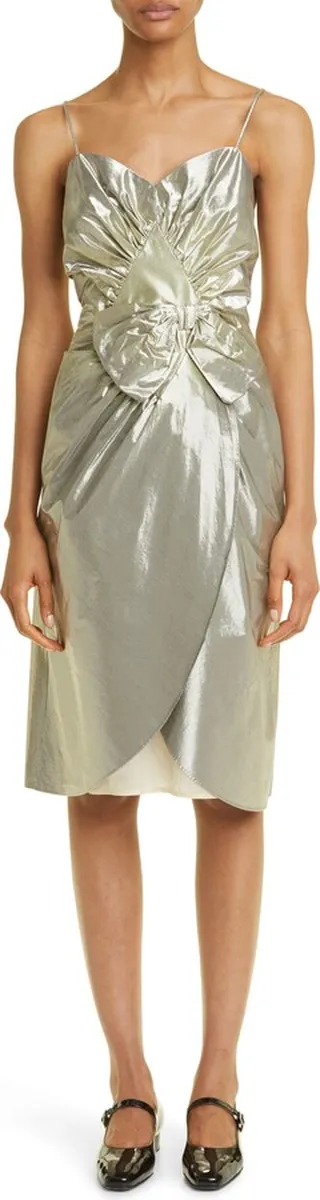 Metallic Tulip Hem Dress