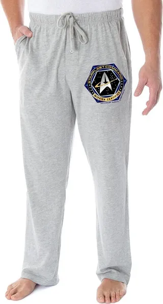 Star Trek Men's Starfleet Command Mission Certified Lounge Pajama Pants (2XL) Grey