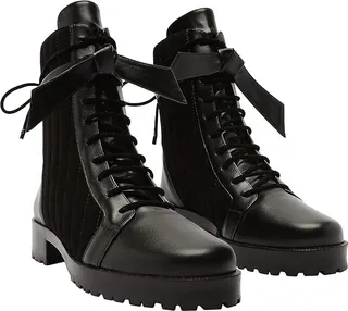 Alexandre Birman Quilted Clarita Combat (Black) Women's Pull-on Boots
