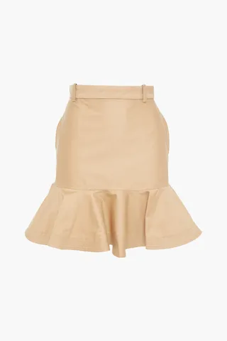 Orla fluted cotton-twill mini skirt
