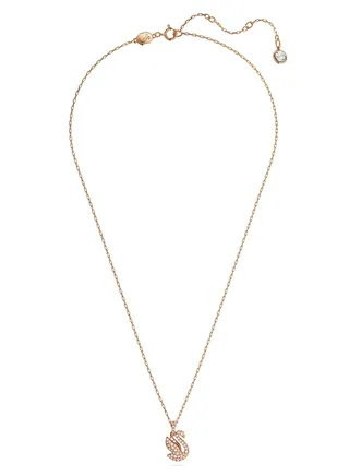 Iconic Swan Pendant Rose-Gold Tone Plated Necklace