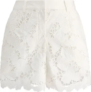 Self-Portrait Scallop Edge Embroidered Shorts