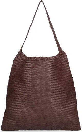 Ars square wave leather shoulder bag