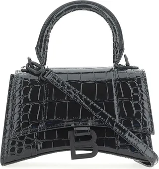 BALENCIAGA- Hourglass Xs Leather Handbag