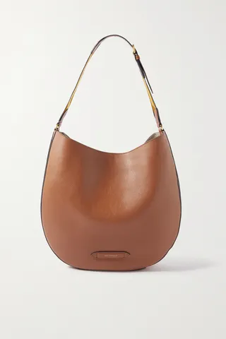Anya Hindmarch - Nastro Small Striped Canvas-trimmed Leather Shoulder Bag - Brown