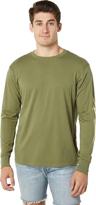 Billabong Dbah Wave Long Sleeve Tee (Washed Olive) Men's T Shirt