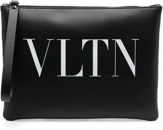VLTN-print clutch bag
