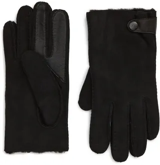 Genuine Shearling Lined Leather Tech Gloves