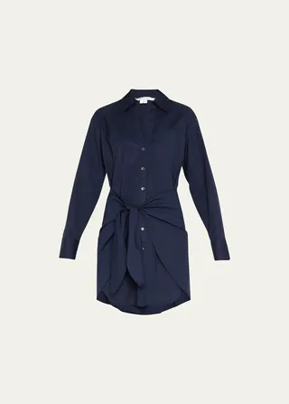 Roanoke Button-Front Mini Shirtdress