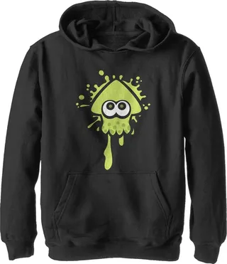 Boy's Nintendo Splatoon Inkling Squid Pull Over Hoodie - Black - Large