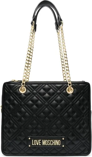 Logo-Plaque Quilted Shoulder Bag