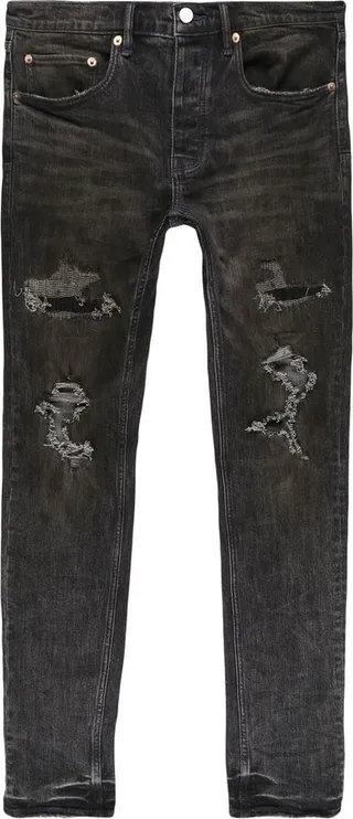 Distressed Slim-Cut Jeans