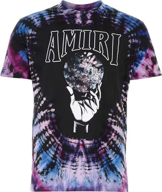 Amiri Logo Printed Tie-Dye Crewneck T-Shirt