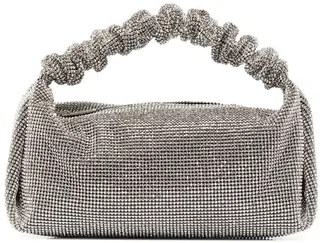 Scrunchie crystal-embellished bag