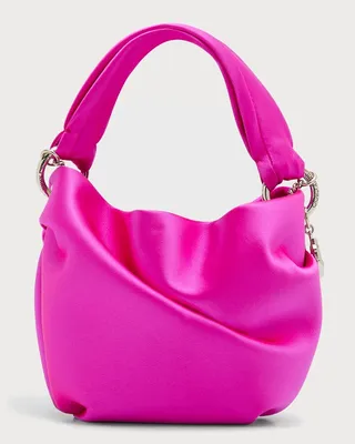 Bonny Ruched Satin Shoulder Bag