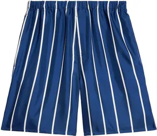 Stripe-Print Silk Shorts