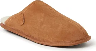 Dearfoams Men's Fireside By Dearfoams Warwick Genuine Shearling Scuff Slippers