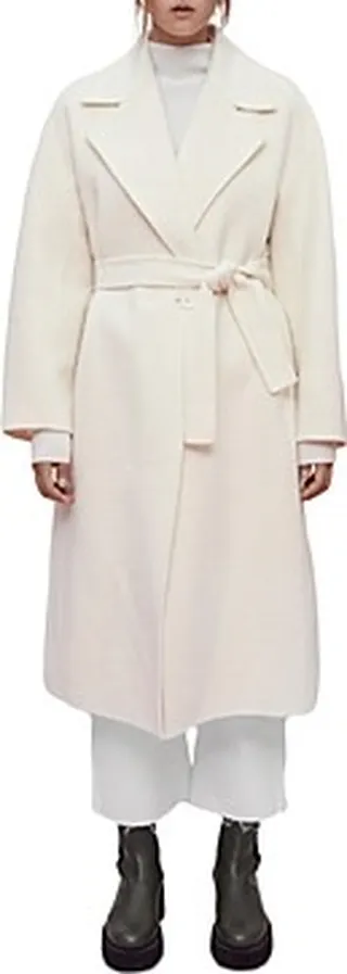 Maje Gwendal Belted Wool Blend Coat