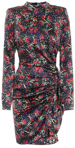 Louella floral stretch silk-satin minidress