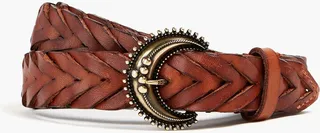Leo braided leather belt
