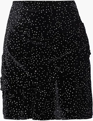Joleta draped glittered velvet mini skirt