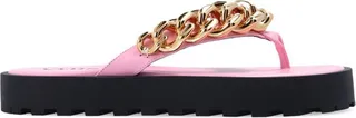 Versace Chain-Link Embellished Flip Flops