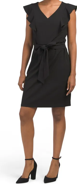 Joanna V-neck Flutter Sleeve Mini Dress