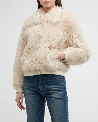 Tessa Lamb Shearling Bomber Jacket