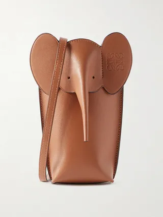 + Paula's Ibiza Logo-Debossed Leather Pouch
