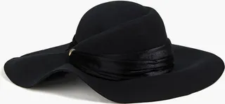 Emmanuelle velvet-trimmed wool-felt fedora