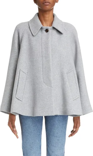 Short Soft Wool Blend Cape Coat