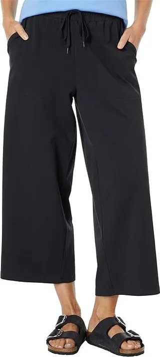 Life is Good Solid Crusher-Flex Crop Pants (Jet Black) Women's Casual Pants